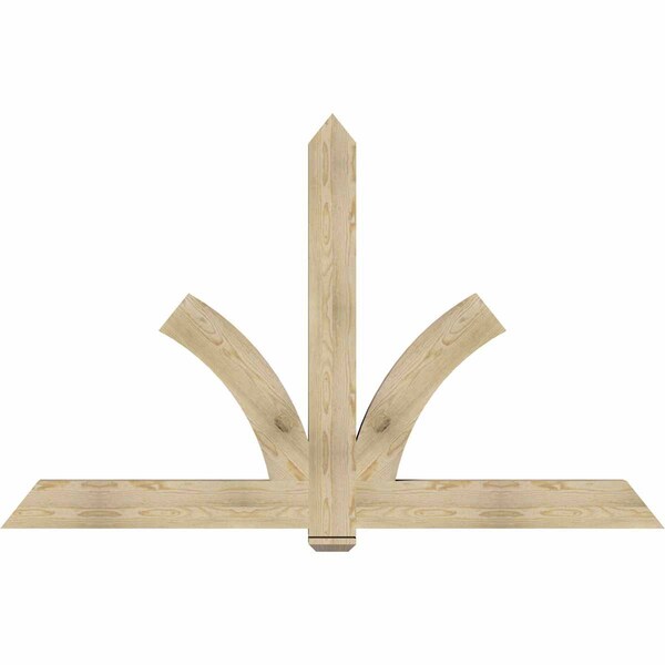 Ekena Millwork Redmond Rough Sawn Timber Gable Bracket, Douglas Fir, 84"W x 53"H x 4"D x 6"F, 15/12 Pitch GBW084X53X0406RED00RDF - main